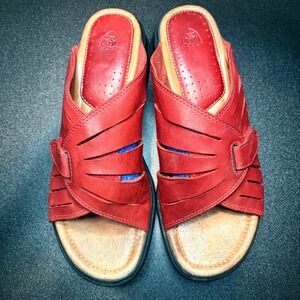 Ariat leather red woman's sandals slip on women's 10B slides western cavenders